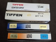 Lot of 4 55 mm Assorted Camera Lens 2 Hoya 2 TIFFEN