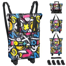 Duffel Bag with Wheels - Rolling Foldable Expandable Duffle Bag with Wheels f...