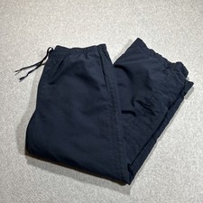 Y2K Nike Wide Leg Lined Track Pants w/ Drawstring - Womens Size Large L - Blue