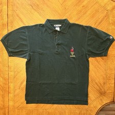 Vintage Champion 1996 Atlanta Olympics Polo Shirt Size Large Green Short Sleeve