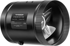 VIVOSUN Inline Booster Duct Fan 6” 240 CFM,HVAC Exhaust Ventilation Fan,Low Nois