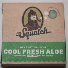 Dr Squatch Soap Mens 5 oz Cool Fresh Aloe Natural Bar Coconut Oil Zero Grit NEW
