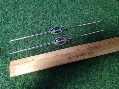 (2) CHEVROLET IMPALA EMBLEM OEM SILVER BLACK CHROME GENUINE 1S1