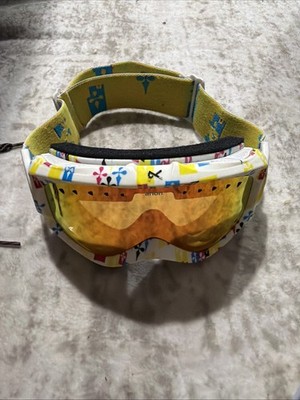 Anon Snowboard Ski Goggles Mirrored Amber Lens White Graphic Frame