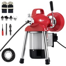 Electric Drain Cleaning Machine, with 66FT x 5/8" & 16FT x 3/8" Steel Cables