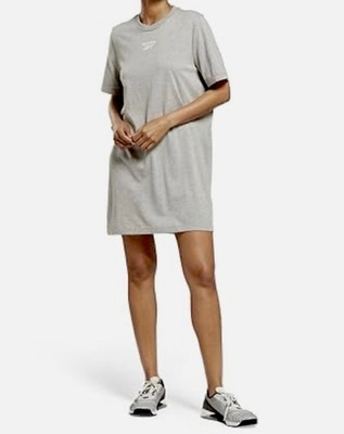 REEBOK Women s Plus Short Sleeve Cotton Casual Tee Dress,  Gray, Size 2X, NWT