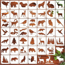 45pcs Forest Animals Stencils for Painting on Wood Wilderness Tree Stencils Pain