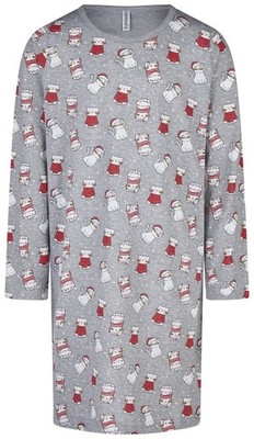 Mädchen Sleepshirt Nachthemd COMTESSA 100% Baumwolle Jersey Kätzchen grau Gr.116