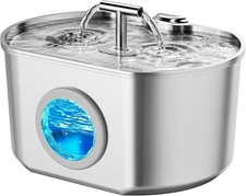 Stainless Steel Cat Water Fountain 3.2L Pet Drinking Fountain Dispenser for Cats