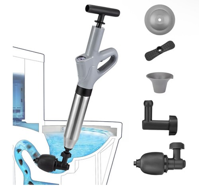 #ad High Pressure Air Toilet Plunger Powerful Drain Snake amp; Toilet Plunge Blaster $29.99