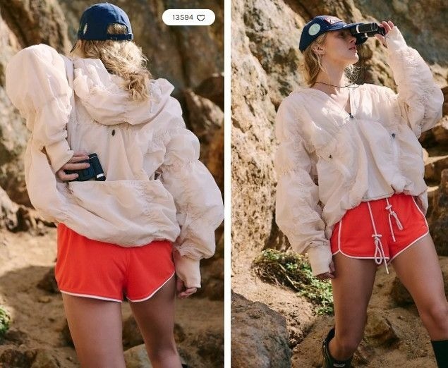 Chaqueta Pullover Free People Happy Camper Mujer M Arcilla Blanqueada Atlética Gorpcor