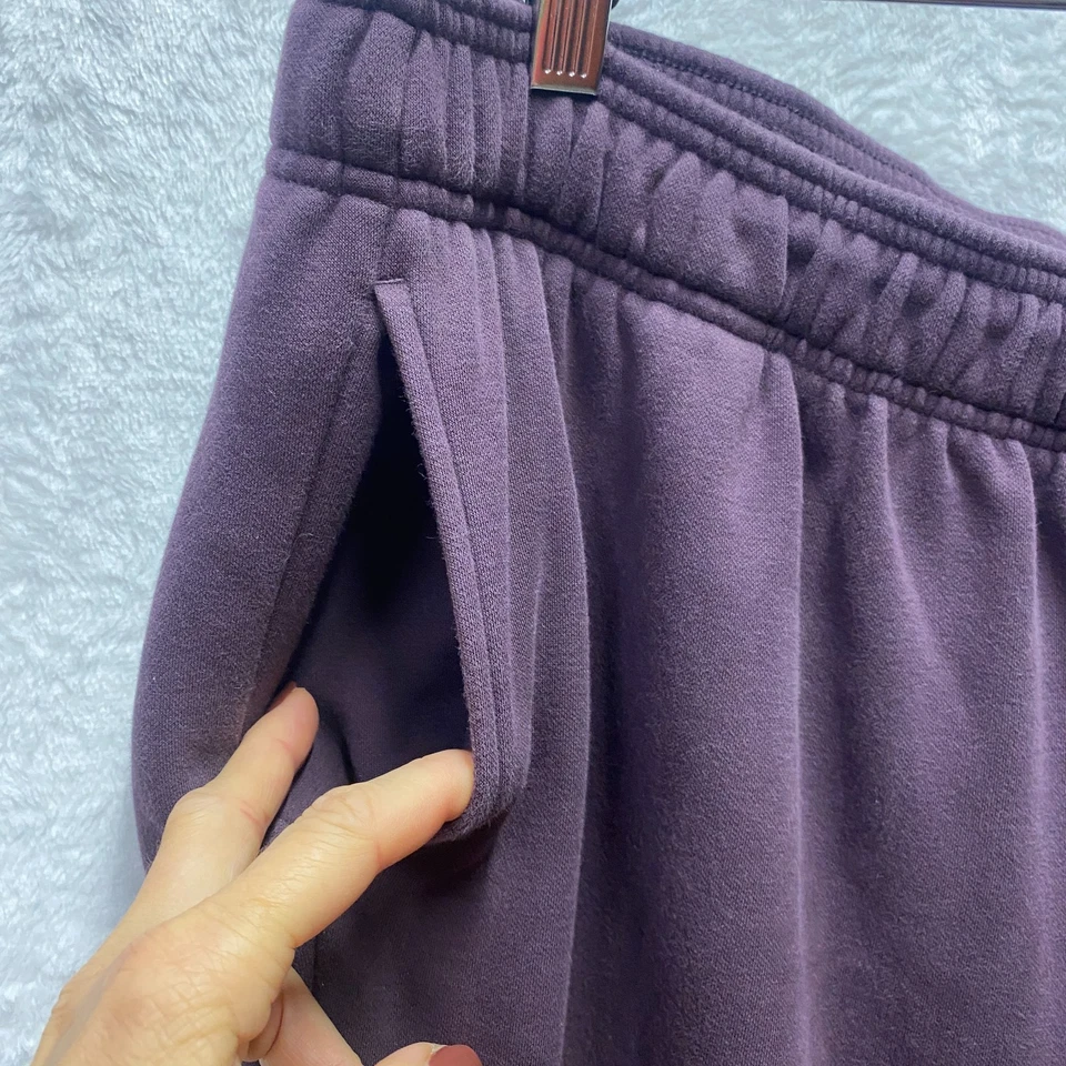 Fabletics Cozy Fleece Tracksuit Set Womens 2X Plus Deep Plum Wide Leg High Rise - Image 4 of 4