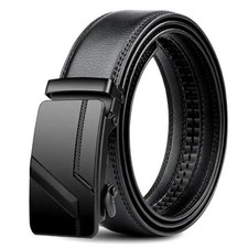 Genuine Leather Mens Ratchet Belt Belts For Men Adjustable Automatic Buckle
