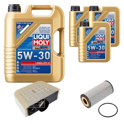 FEBI BILSTEIN Inspektionspaket 8L Liqui Moly 5W30 Longlife3 für Audi Q7 4M 2.0
