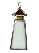 Vintage Stained Glass Sun Catcher Lighthouse Beach Ocean Decor