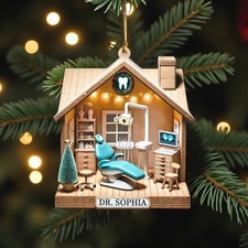 Personalized Dentist Office Ornament Dental Hygienist Gift Acrylic