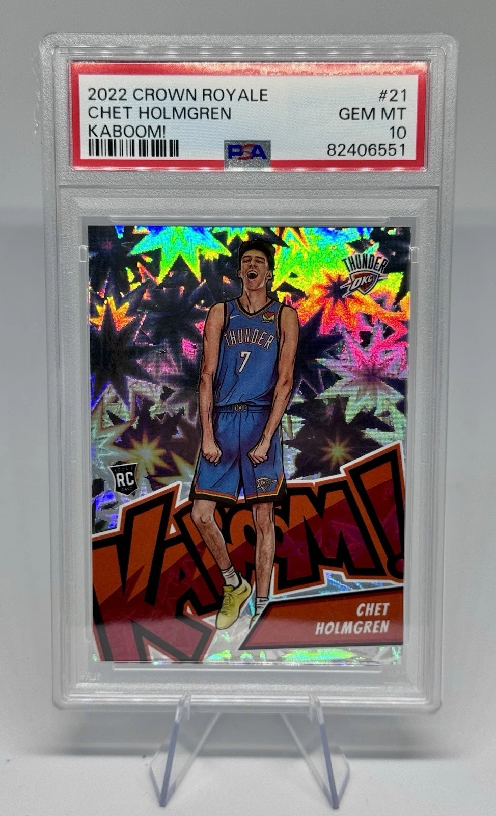Deal for 2022-23 Panini Crown Royale Chet Holmgren Rookie Kaboom! RC SSP Gem Mint PSA 10
