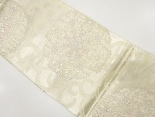 7601539: JAPANESE KIMONO / ANTIQUE KIMONO / SILK / WOVEN FLOWER CREST