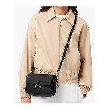 NWT Lacoste Daily City Crossbody Bag Black Silver Classic