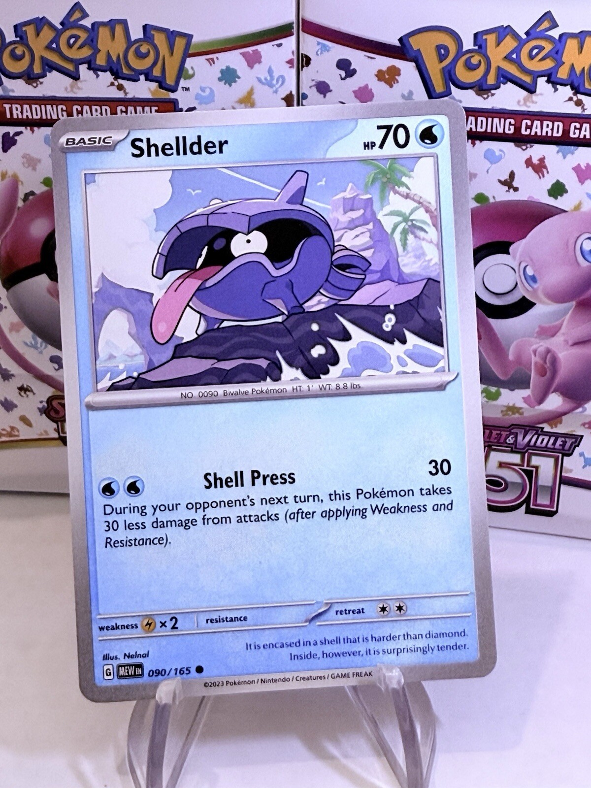 Shellder 090/165 | SV - MEW en: 151 | Common - English | Pokemon NM