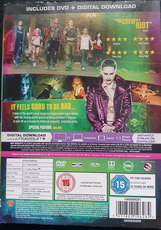 Suicide Squad (2016) DVD *NEW SEALED* - Image 2 of 4