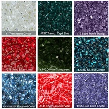10g TOHO 1.5mm Cube Beads, Square Glass Seed Beads Pick Colors, Quantity Disc.