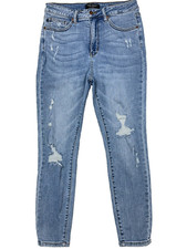 Judy Blue Control Top High Waist Skinny Ankle Jeans Distressed Women Size 11/30