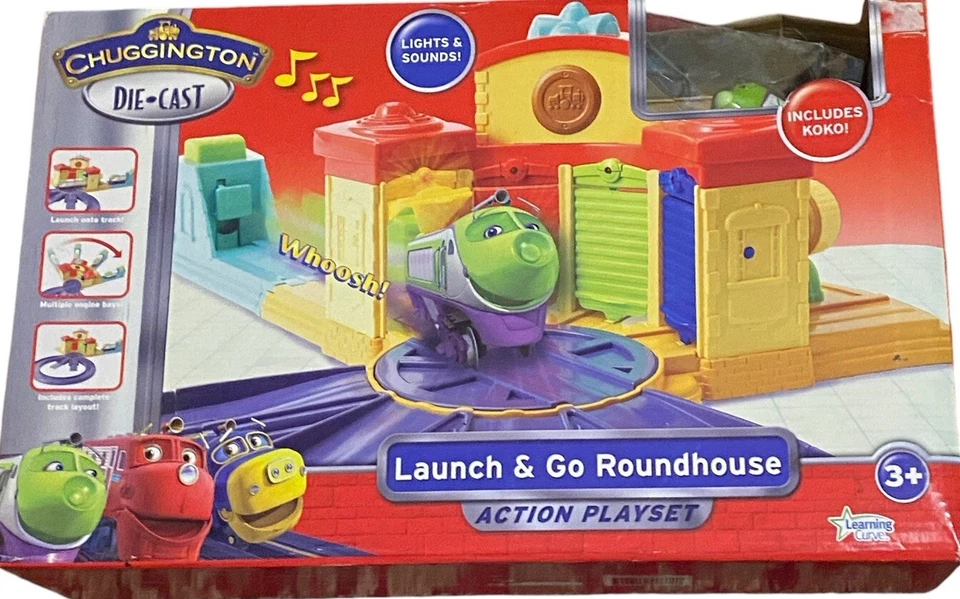 Chuggington Launch and Go Roundhouse Diecast Playset Koko Lights Sounds train - Image 2 of 4