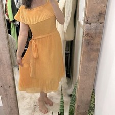 Michael Kors yellow pleated dress size large