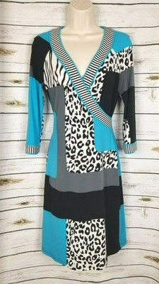 teal animal print dress