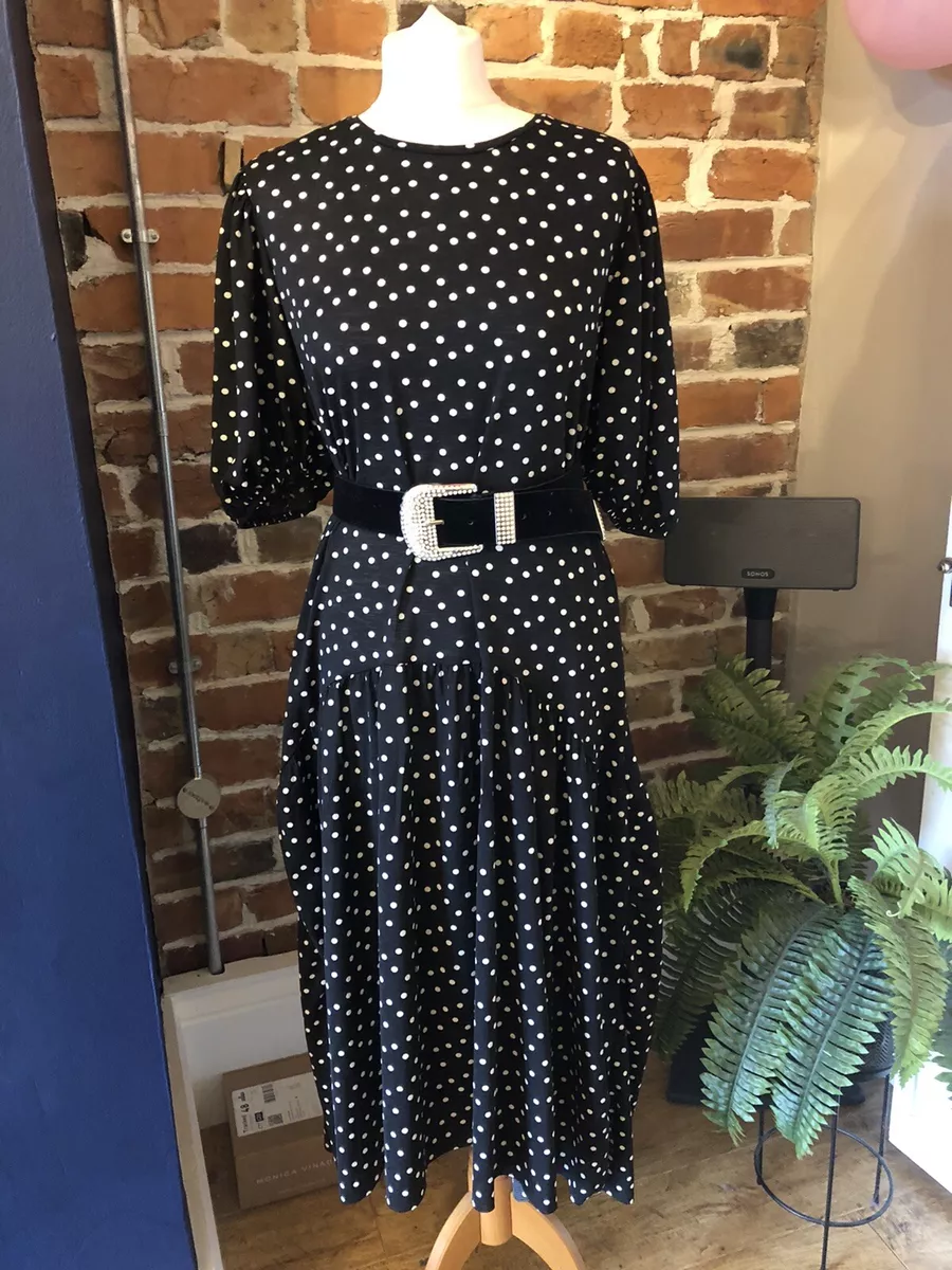 Black and white polka dot dress zara sales