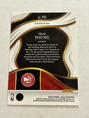 2023-24 SELECT TRAE YOUNG #234 RETAIL BLUE COURTSIDE SP | eBay