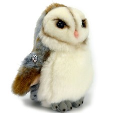 Schleiereule Kuscheltier Eule 12 cm Plüschtier mit Anhänger RAGNAR