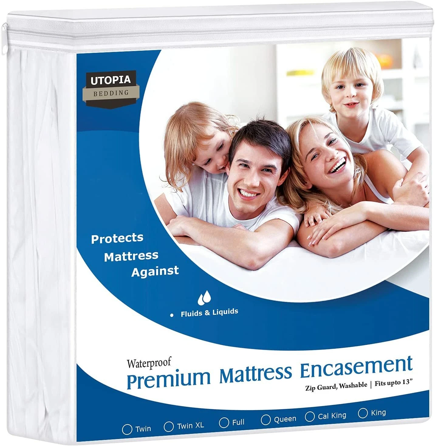 Premium Mattress Zippered Encasement Waterproof Cover Utopia Bedding 12" Deep
Opens in a new window