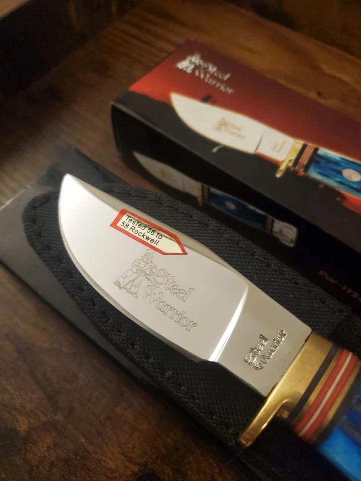 Frost Cutlery Steel Warrior Bowie Knife Blue SW-113 New In Box w/ Sheath  - Imagem 2 de 4