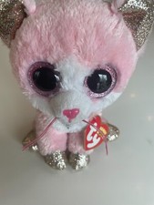 Ty Beanie Boo's Collection - 6-inch Fiona Pink Cat Plush with Original Tags