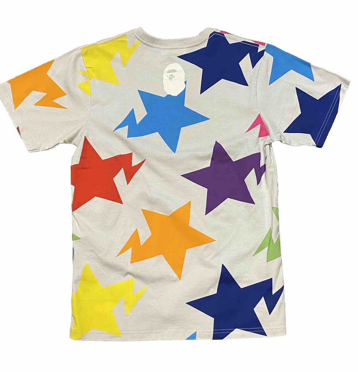 NWT BAPE A BATHING APE ALL OVER PRINT STARS TEE T-SHIRT GRAY NWT BAPE A BATHING APE ALL OVER PRINT STARS TEE T-SHIRT GRAY