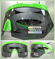 OVERSIZED EXAGGERATED 90s RETRO SPORTY WRAP Style SUNGLASSES XL Neon Green Frame