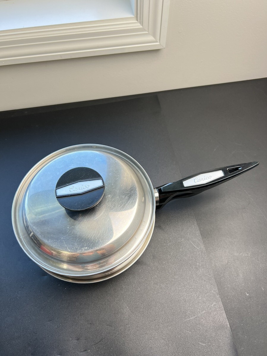 Vtg CARICO Nutri-Tech 5-Ply 18-10 304 Stainless Pan With Steamer