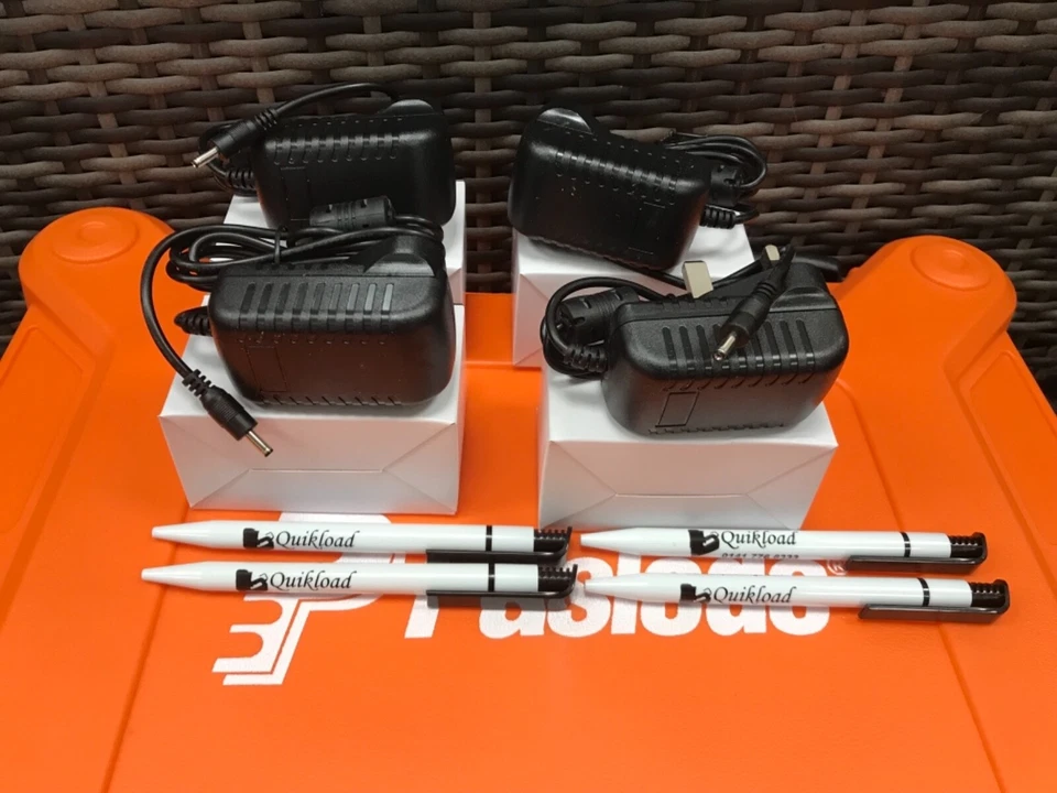 4 Paslode Spit Pulsa Replacement AC/DC Mains Charger Adaptors 240v Free Pens