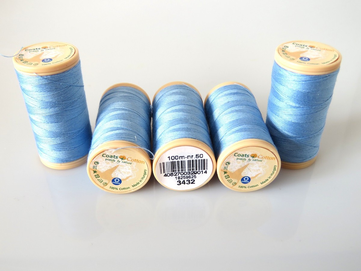 Coats Cotton Thread Blue 3432 x 100m Reels