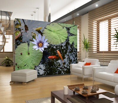 3D Lotus Carp ZHUA6949 Wallpaper Wall Murals Removable Self-adhesive Ann 24