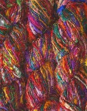 1 Quality Recycled Soft Silk Sari Knitting Crochet Woven Yarn 500 Grams