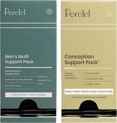 Perelel Conception Support & Men's Multi Support Bundle, Prenatal Multivitamins