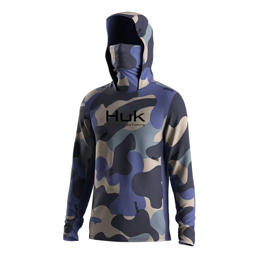 Men's Hooded Fishing Shirt UPF 50+ Sun Protection Quick Dry Long Sleeve Outdoor image 2