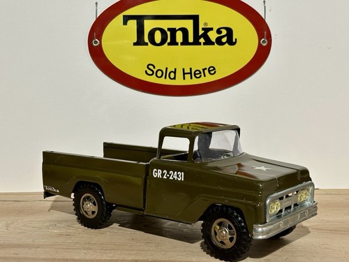 Tonka Military Pick-Up Truck 1963/1964 Army Green GR2-2431 Fantastic Shape - Picture 2 of 8