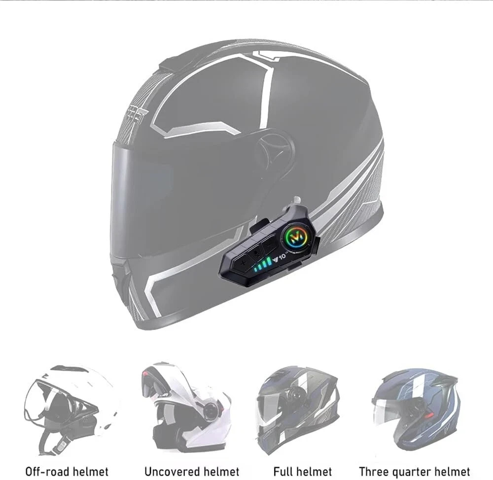 Coppia cuffie auricolari Bluetooth 5.3 per casco moto foto 5
