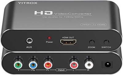 HDMI Converter Upscaler Scaler, YPbPr to HDMI Converter Support 1080P for Wii