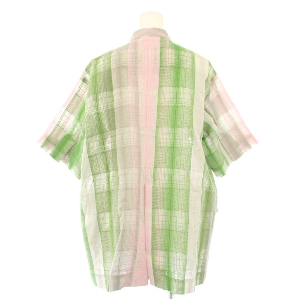 Ameri VINTAGE Check Embroidered No Collar Jacket … - image 3