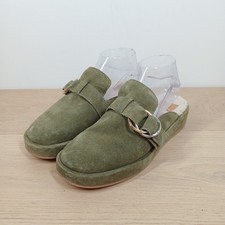 Dolce Vita Olive Green Suede Platform Mule Women's 8 Slippers Shearling Lined